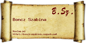 Boncz Szabina névjegykártya